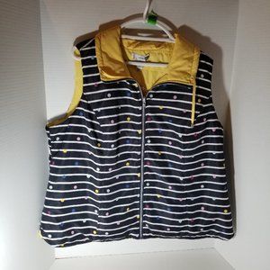 New with tags Christopher and Banks quilted reversible vest. Yellow/ black 2X